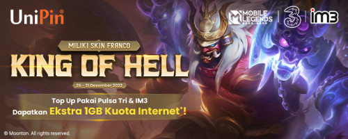 Diskon 20% untuk Skin Franco “King of Hell” dengan Ekstra 1GB Kuota Internet Tri & IM3!